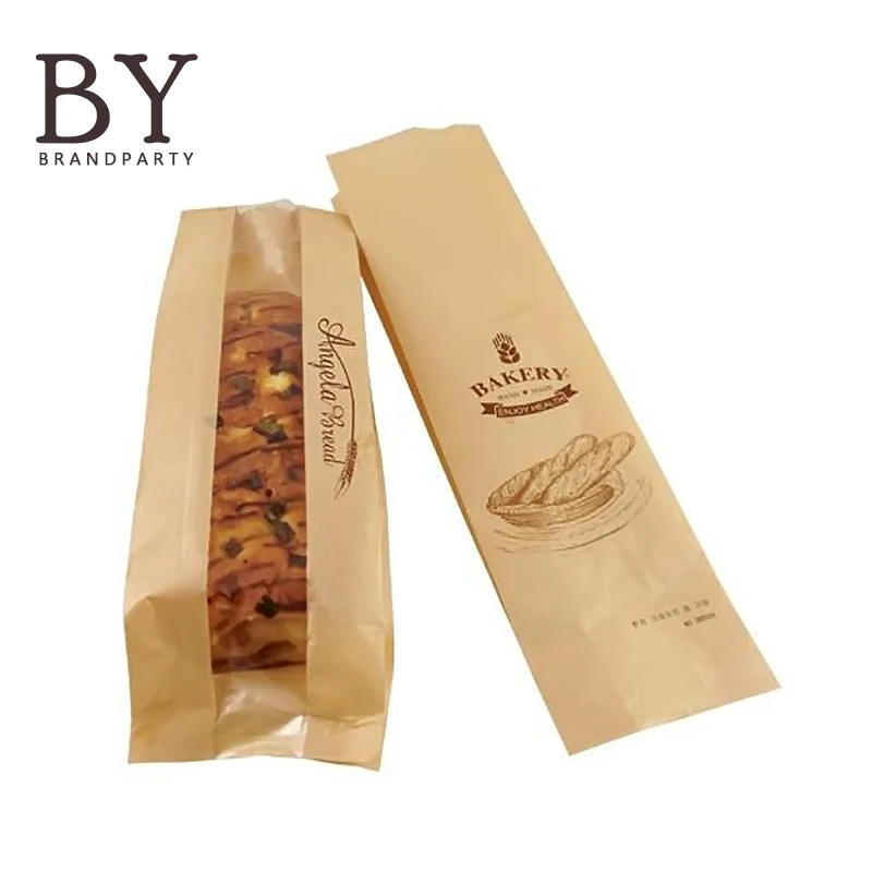 50PCS Brown Kraft Paper Bags Bakery Toast Packaging Bags Bread Food