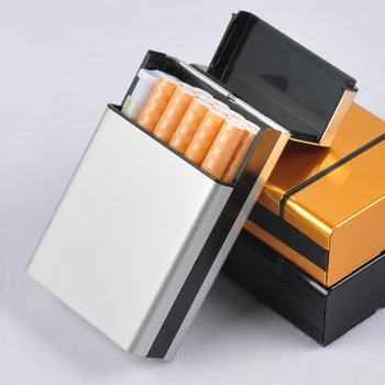 

High Quality Male Cigarette Case Ultra-thin Automatic Cover Metal Aluminum Alloy Cigarette Case