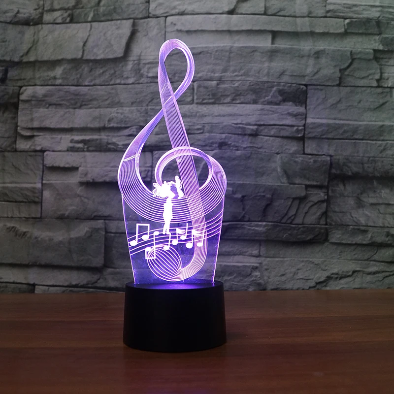 

Music Notation Lamp 3D Night Light Kids Toy LED 3D Touch Table Lamp 7 Colors Flashing LED Light Christmas Decorations for Home