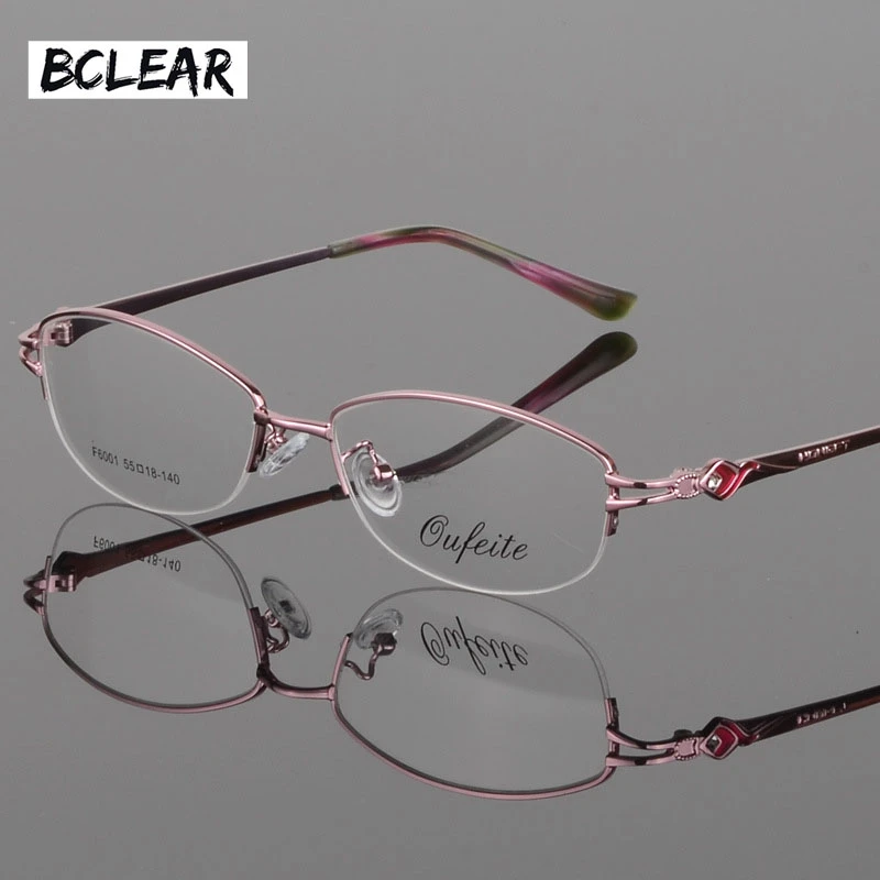 BCLEAR gafas Vintage con montura de Metal para mujer, lentes transparentes de medio borde, gafas de diamante óptico de grau feminino|optical frame|eyeglass framesoptical frame for - AliExpress