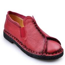 Femme appartements 2017 Printemps et automne à la main femmes chaussures chaussures casual chaussures en cuir véritable nationale vachette souple de femme appartements