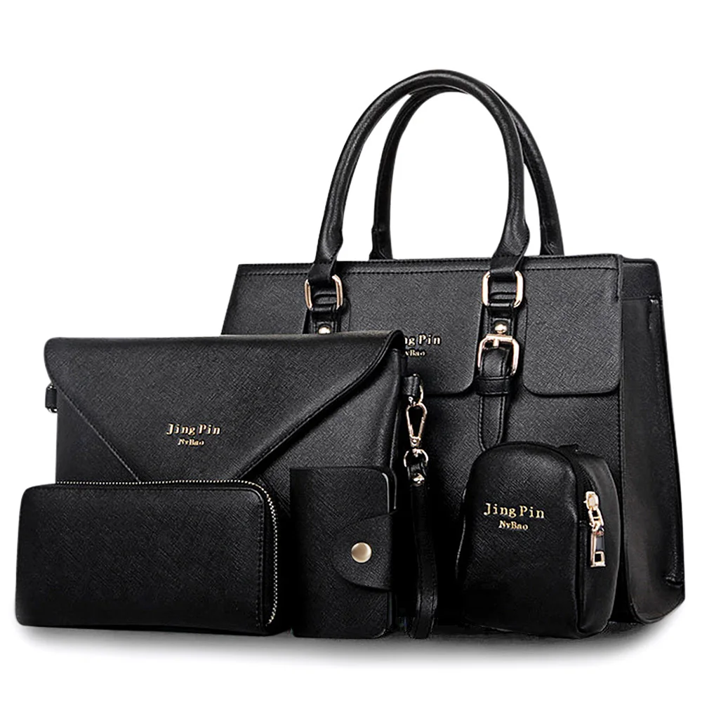 

Fashion 5Pcs/set Women Handbags Famous Brand Designer PU Leather Women Bag Set High Quality Women Shoulder Bag Set