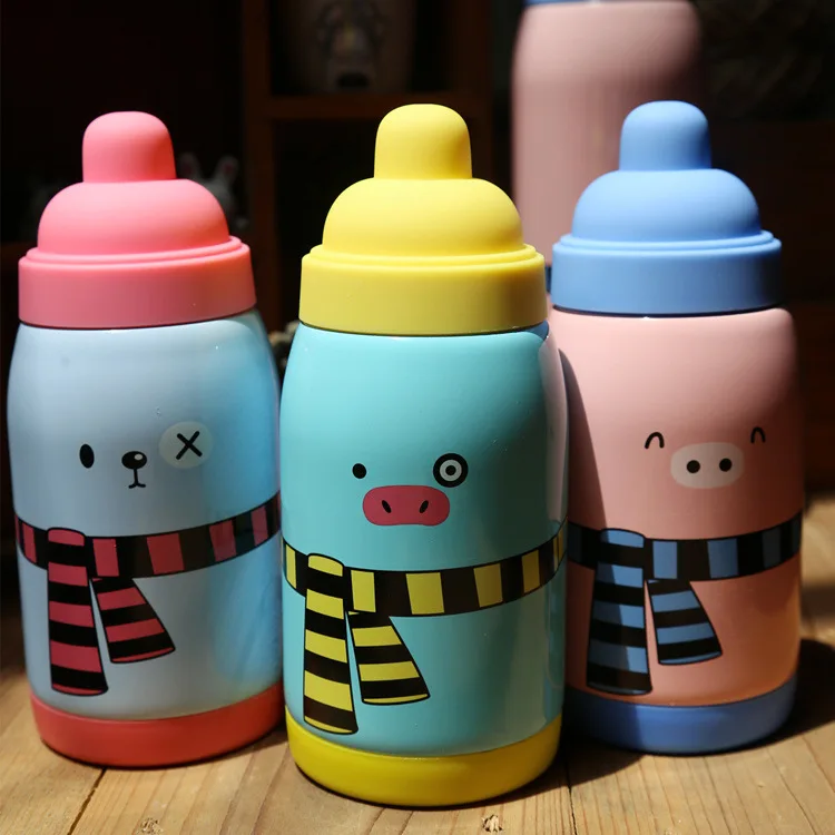 280ml Hot milk nipple baby children thermos for food mug cup lovely