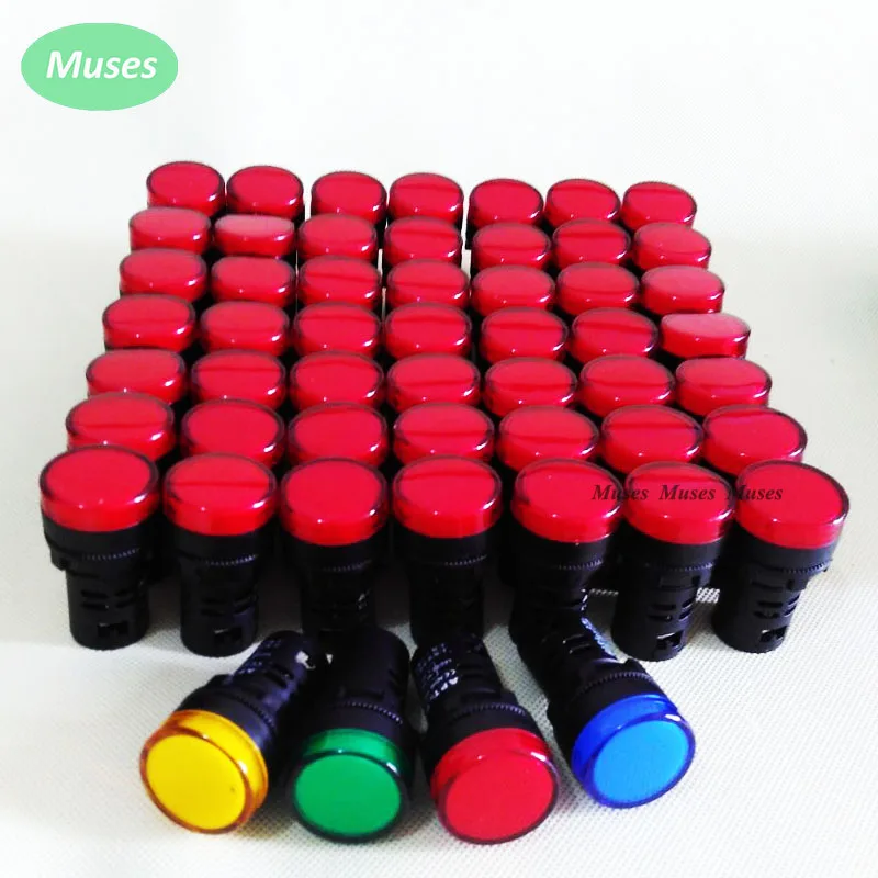 

10pcs/lot AD16-22 AC220V LED Power Indicator Signal Light 22mm mounting size led Indicator lamp
