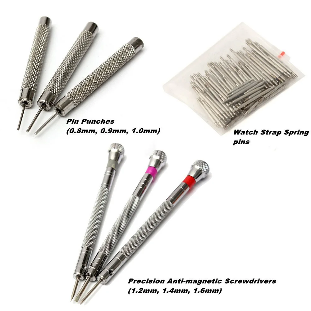 144Pcs Watch Tools Watch Opener Remover Spring Bar Repair Pry Screwdriver Clock Watch Repair Tool Kit Watchmaker Tools Parts