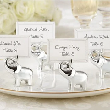 

Silver Baby Elephant Place Card Holder Table Number Photo Storage Clip For Wedding Party Table Decorations Supplies Favors Gifts