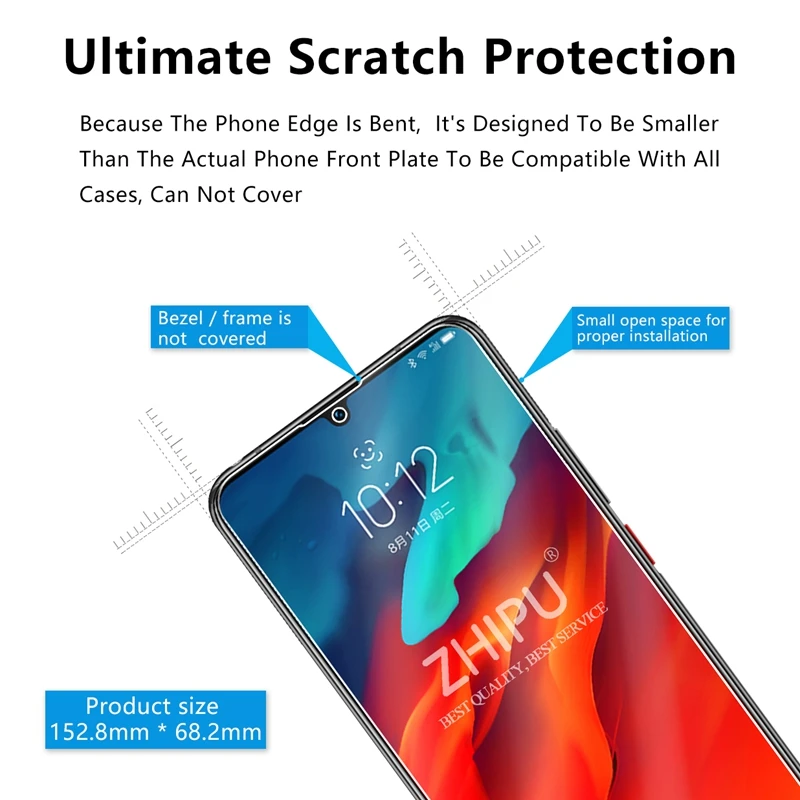2 шт. закаленное стекло для Lenovo Z6 Pro Защита экрана 2.5D 9H Премиум Закаленное защитная