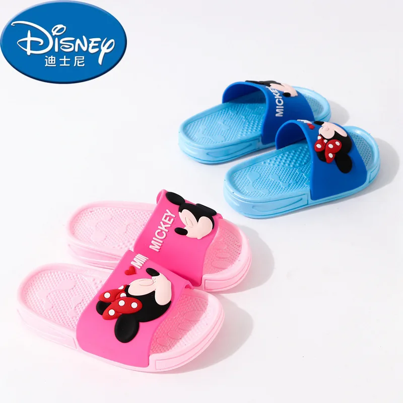 Disney/детские тапочки; сезон лето; мягкие домашние тапочки с героями мультфильмов для ванной; сандалии для родителей и детей с изображением Минни