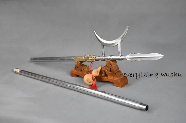 Wushu двухсторонний Halberd с одной стороны Halberd оборудование для боевых искусств Wushu длинное оружие - Цвет: Белый