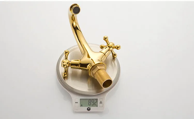 Bathroom Faucets Price In India aliexpress : buy double handle gold brass basin faucet with Bathroom Faucets Price In India aliexpress : buy double handle gold brass basin faucet with