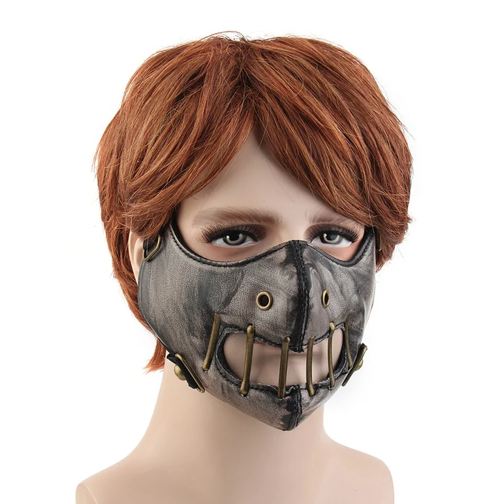 

Cosplay Steel Teeth Masks Masquerade Dancing Party Props Cycling Mask Half Face Steampunk Mask Latex Hood