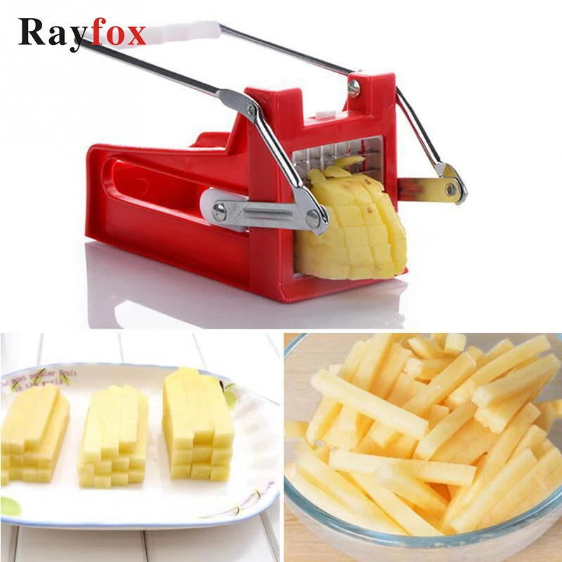 

Kitchen Accessories Stainless Steel French Fry Cutters Manual Fries Potato Cutter Slicer Chopper with 2 Blades Kitchen Gadgets P