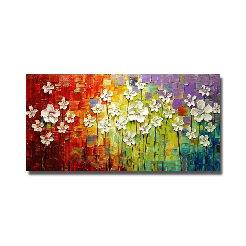 

100% Hand-painted Free Shipping Large Abstract Three-dimensional Oil Painting White Knife Painting on the Canvas Pictures Art