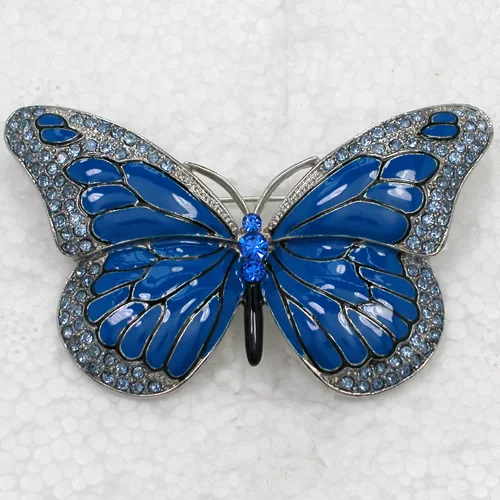 12pcs/lot Wholesale Fashion Brooch Rhinestone Enamel Butterfly Pin