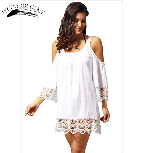 Beach Short Dresses Off Shoulder Summer Dress Women White Patchwork Beach Short Dresses Off Shoulder Summer Dress Women White Patchwork Mini Simple S Plus Size
