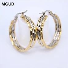 MGUB высокое качество 316L ювелирные изделия из нержавеющей стали популярные серьги-кольца золото/серебро Цвет для женщин LH544