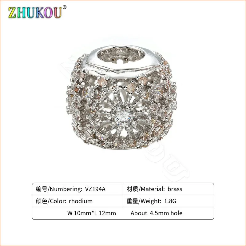 ZHUKOU 10*12 мм Популярные Латунные кубические бусины из циркония Сделай Сам ручной