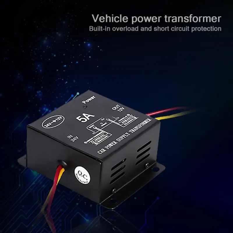 DC 24 V в DC 12 V автомобильный понижающий преобразователь 5A 60 W понижающий регулятор питания