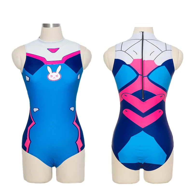 Günstige Sexy Spiel OW D. VA Cosplay Kostüm Dva Barmherzigkeit Cosplay SUKUMIZU Spandex Anime Badeanzug Ein Stück Bademode Badeanzug