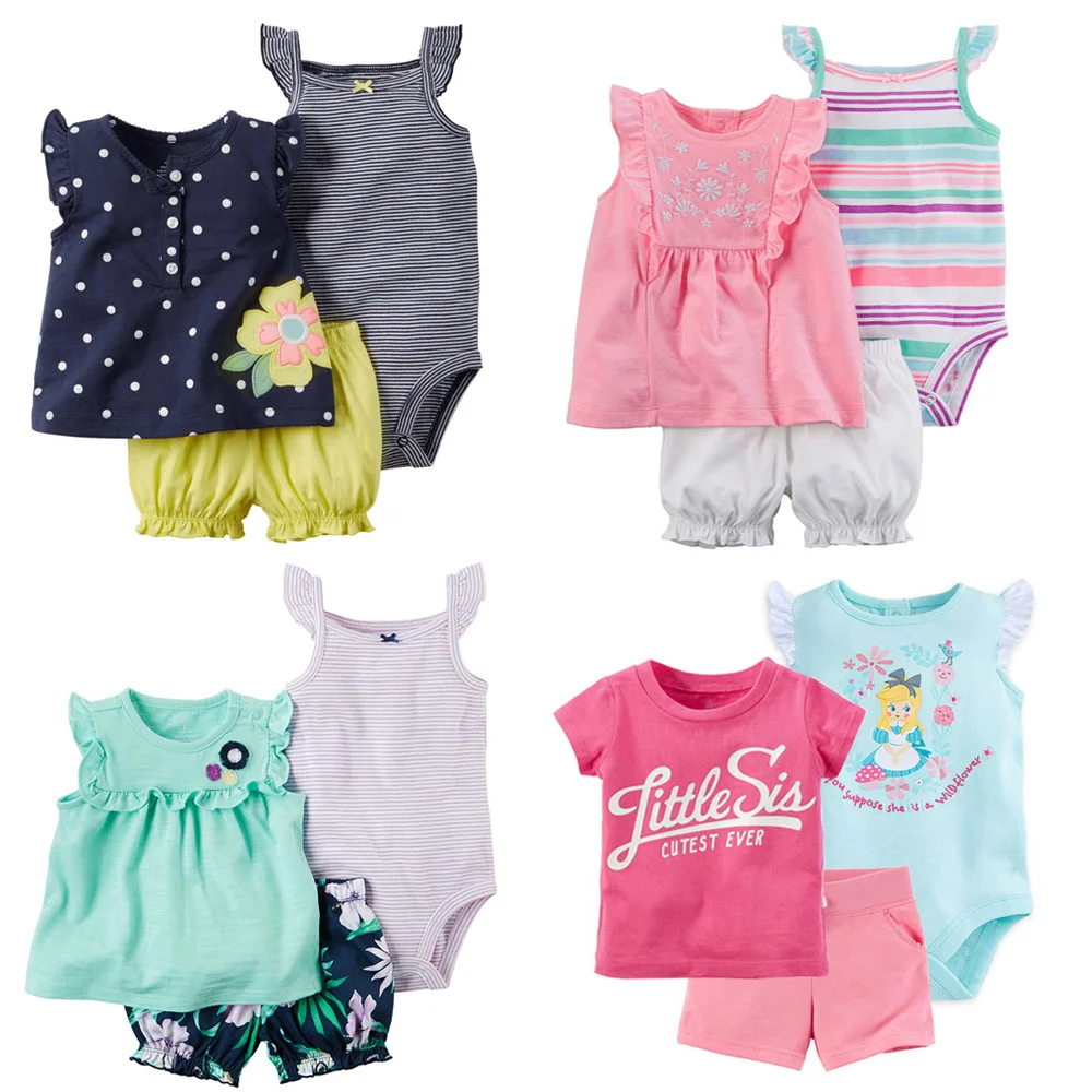 Baby-Girls-Clothing-Set-Dress-Bodysuit-3pcs-Short-Dress-Sleeveless-Bodysuit-Shorts-Diaper-Bebes-carter-bebes