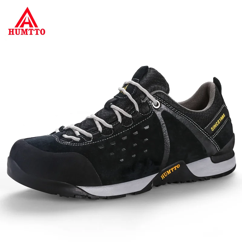 

Genuine Leather Outdoor Hiking Shoes Mens Trekking Hunting Tourism Mountain Shoes Non-slip Wear Resistant Climbing Men Sneakers
