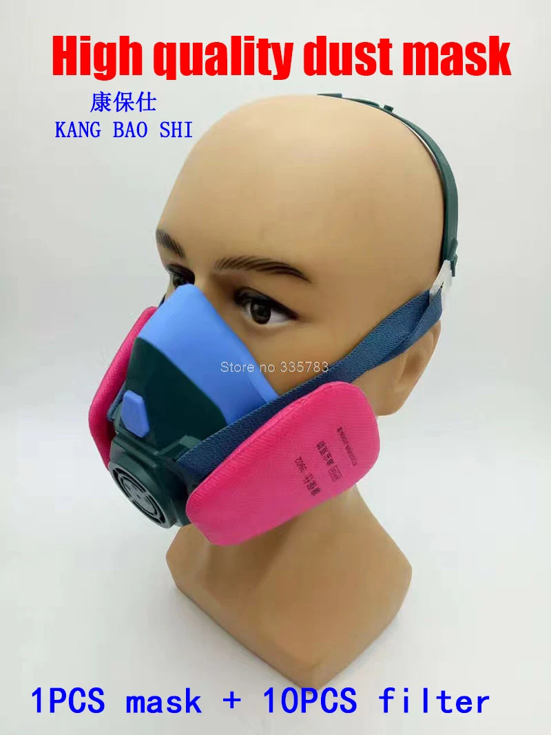 Beste Efficiënte gasmasker stofmasker De Nieuwe PM2.5 stof rook masker met filter 4 stuks van filter katoen schilderen gezichtsmasker