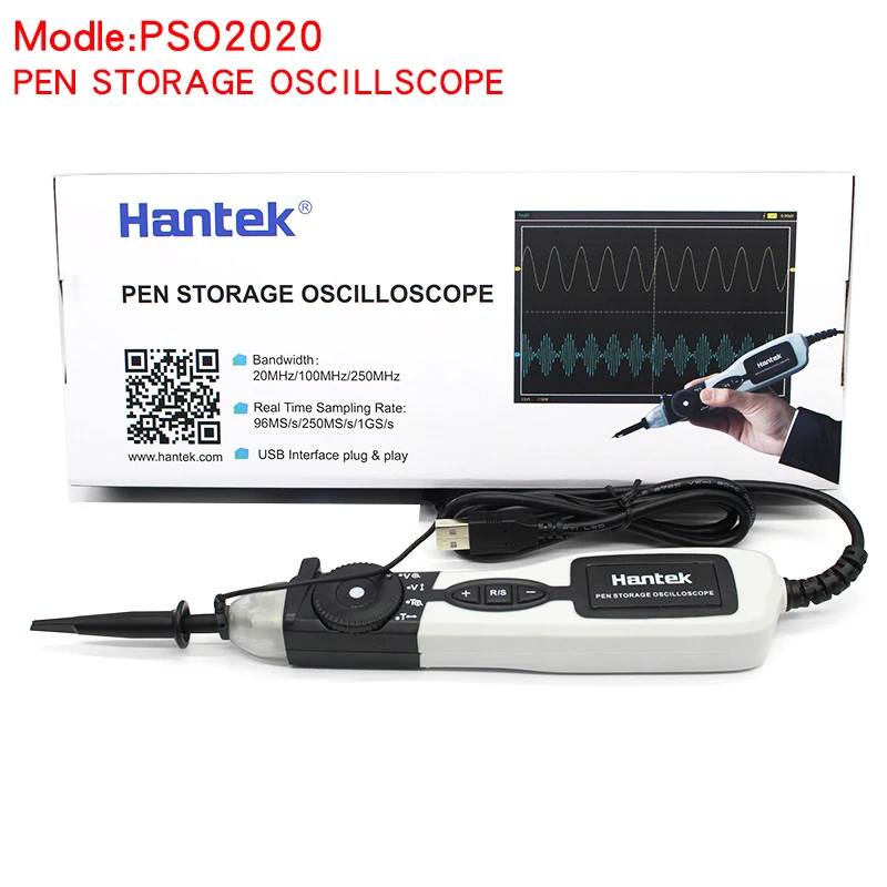 

Hantek Digital Oscilloscope PSO2020 Portable Pen type Storage Handheld Oscilocopio USB PC 1 Channel 20Mhz Diagnostic-tool