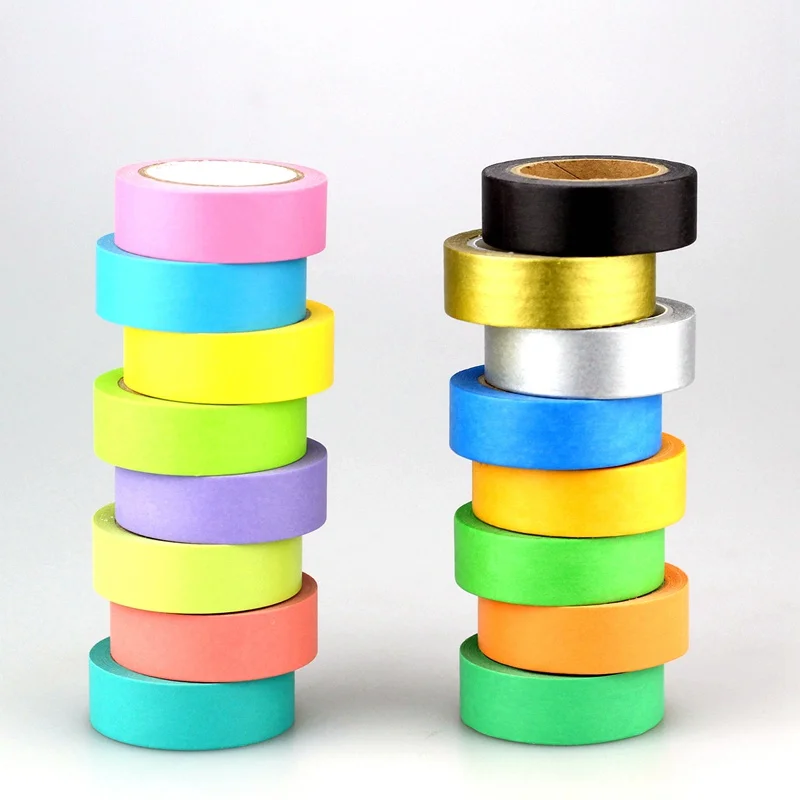 16pcs/lot Decorative Plain Rainbow Solid Colors Japanese DIY Washi Tape