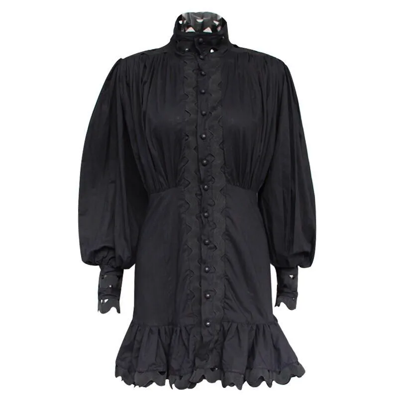 Tang Summer Dress 2019 long sleeve Solid White Sweet Women Cross Drawstring Mini Dress Vocation Beach Sexy Lace Dress (10)
