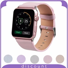 38mm 42mm for Apple Watch Smart Watch Women Leather Strap Replacement for Apple Watch with s/s Metal Clasp ( -light pink)
