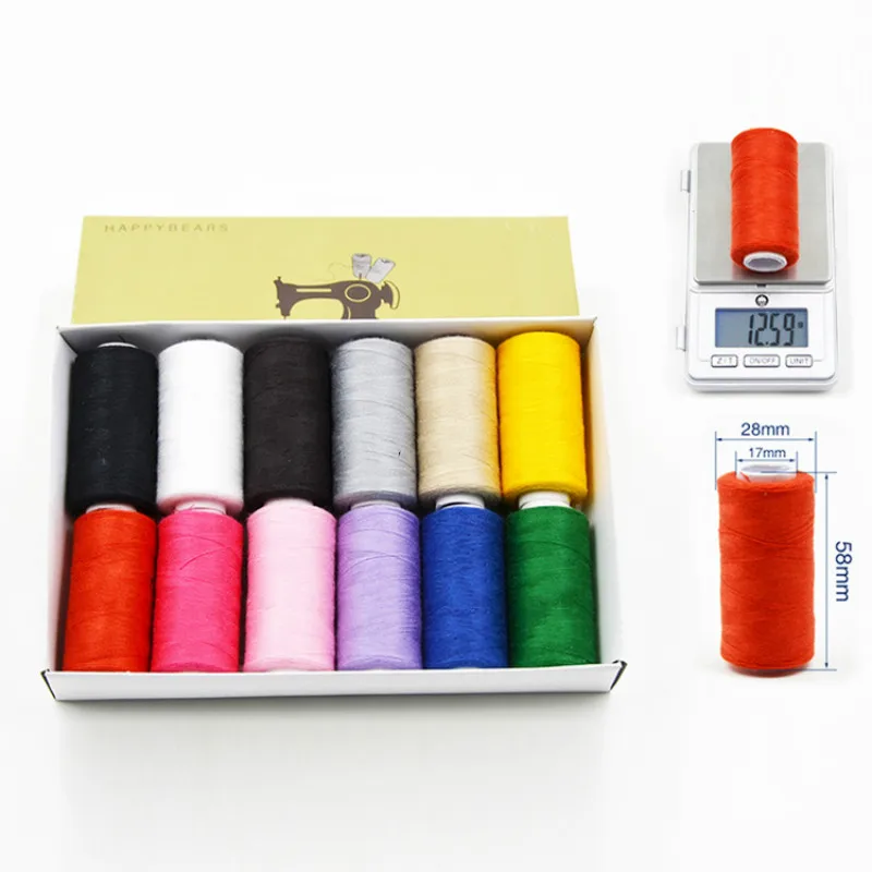 12 шт. разные цвета швейная нить машинная линия полиэстер