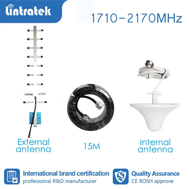Полный комплект Lintratek усилитель сигнала антенна для усилителя 2G 3G 4G 1800 1900 2100 МГц