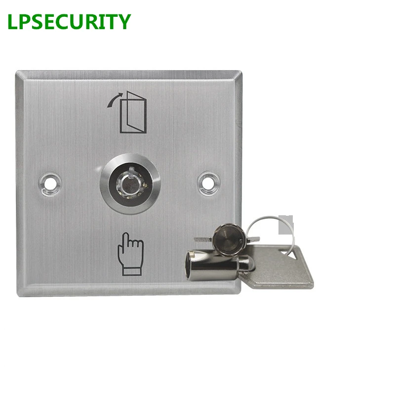 

LPSECURITY Stainless Steel Door Exit Button Release Push Switch with keys Release For door Lock gate opener Access Control