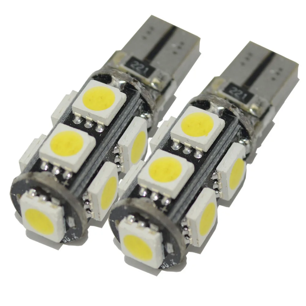 Safego 10 X t10 W5W led canbus 9smd 5050 светодиодный для Приборная панель автомобиля лампа плафон Клин светодиодные лампы t10 свет canbus лампы 12 V