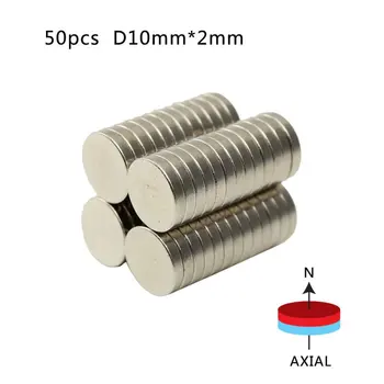 

50 Pieces 10 mm x 2 mm Super Strong Rare Earth Block Magnet Neodymium Magnets Materials