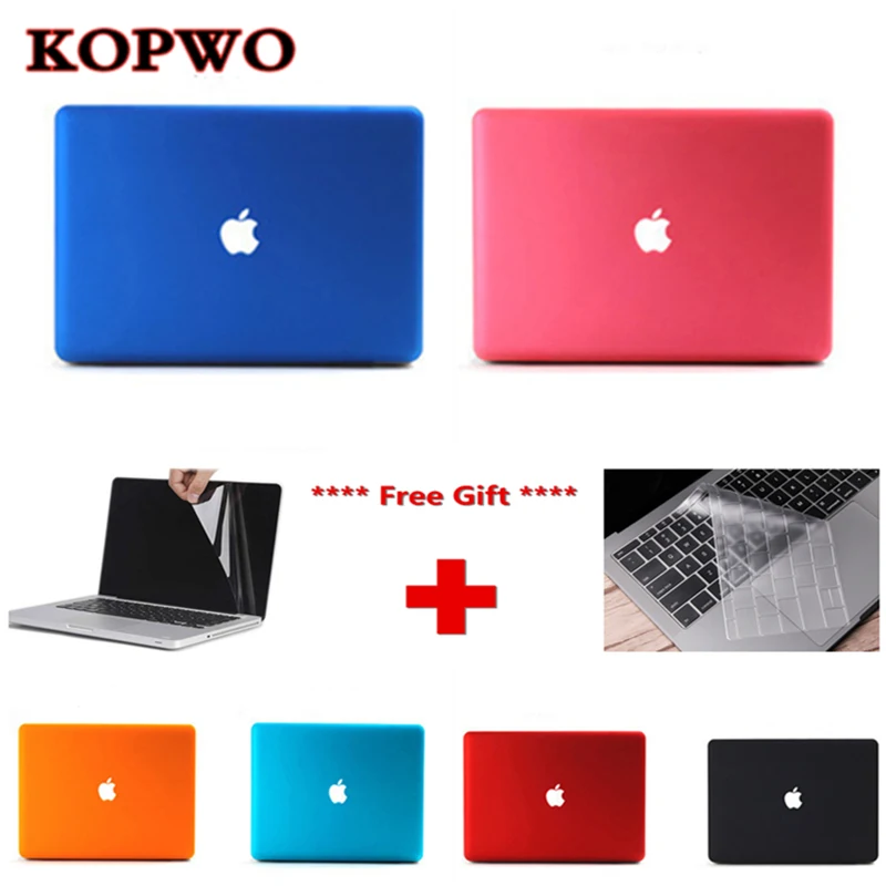 

KOPWO Solid Color Protective Case Frosted Hollow Out Logo Latop Cover for Macbook 11" 12 13" 15" Air Pro A1465 A1534 A1398 A1425