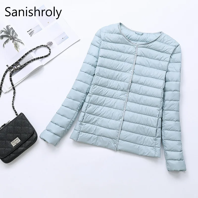 

Sanishroly Two Wear New Ultra Light Down Coat Parka Women White Duck Down Jacket Female Short Outerwear Tops Plus Size 4XL SE387