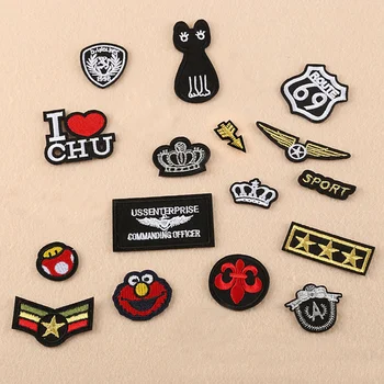 

1pc Sport Cat Military Chapter Arrow Crown Embroidery Patches for Clothing Iron on Clothes Jeans Appliques Badge Stripe Sticker
