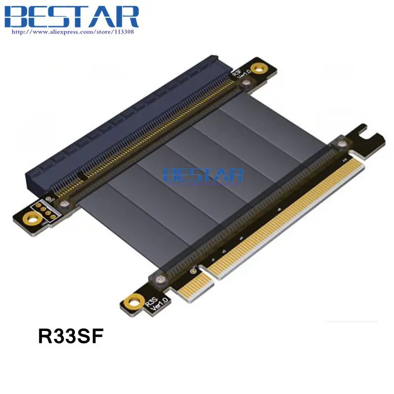 Projeto Cotovelo Gen3.0 Pci-e 16x para 16x3.0 Riser Cabo 5cm 10cm 20cm 30cm 40cm 50 Centímetros Extensor Pci-express Pcie X16 Ângulo Direito - Imagem 3
