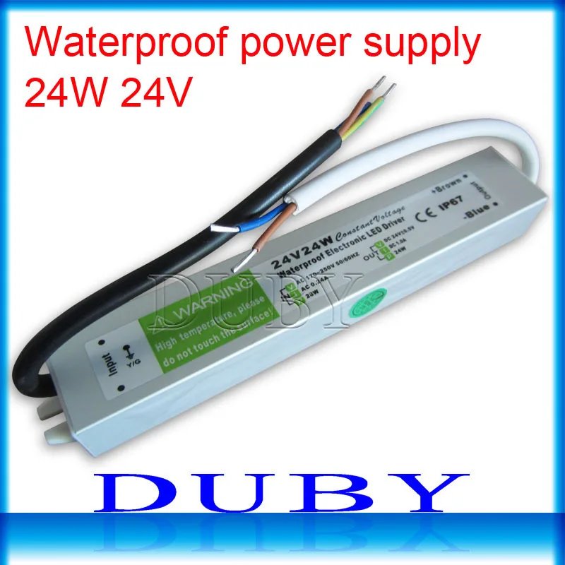 

IP67 24V 1A 24W AC100-240V Input Electronic Waterproof Led Power Supply/ Led Adapter 24V 24W free shipping
