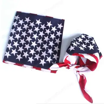 

1pcs Unisex US Flag Scarves Bandanas Hip-hop Dance Travel Head Scarf Independence Day Gifts