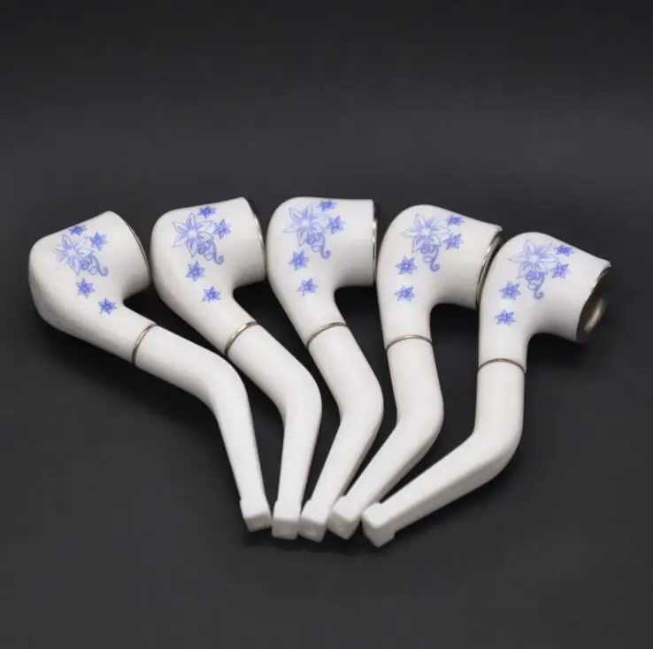 

Super mini small pipe Creative filter cigarette holder Mini portable type Blue and white porcelain