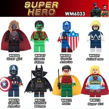 100 шт./лот Супер Герои WM6033 классический FalconCaptain Америка животное человек ActionBuilding блоки подарки игрушки для детей