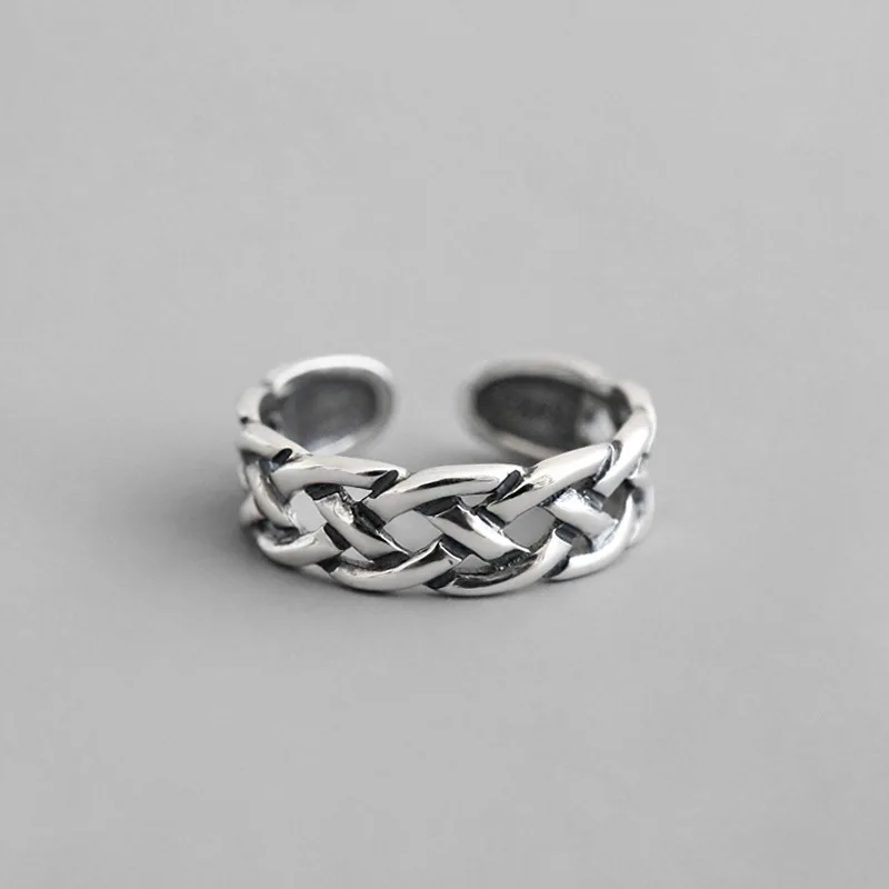 

925 Sterling Silver Fashion Vintage Openwork Mesh Open Joint Ring Simple Open Ring Vintage High Quality Jewelry 2019 Gift WDR025