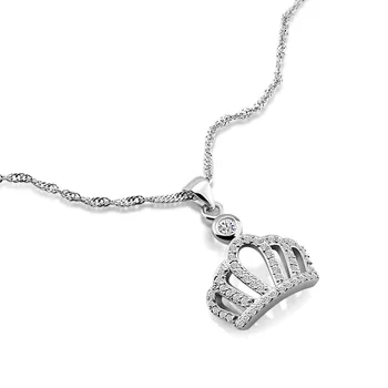 

Fashion noble crown pendant necklace.Elegant solid 925 silver necklace for women.Wholesale silver jewelry charm birthday gift