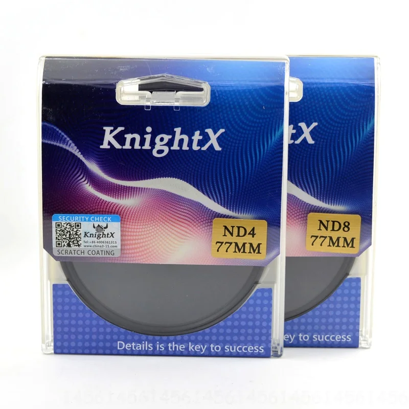 KnightX ND2 ND4 ND8 ND16 ND 49 52 55 58 62 67 72 77 мм Камера фильтр ...