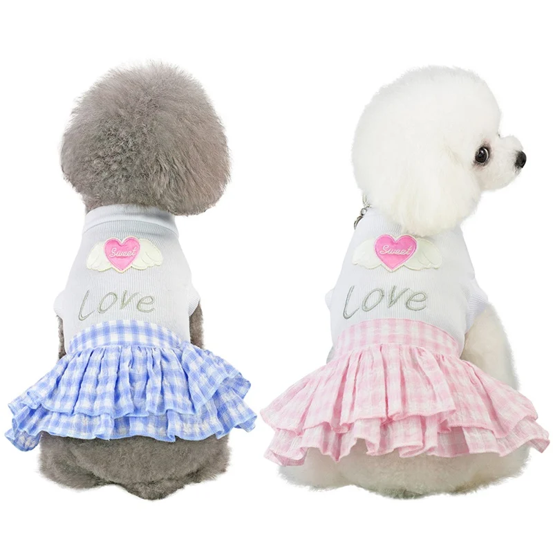 

Cotton Lace Floral Bow Pet Dog Dress For Small Dogs Summer Chihuahua Pug Yorkie Clothing Puppy Cat Clothes Dog Wedding Dresses