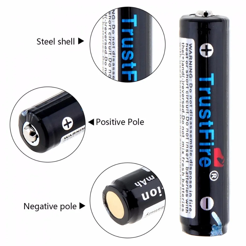 2pcs/lot TrustFire 3.7V 10440 350mAh Li-ion Battery Rechargeable Batteries with Protected PCB for LED Flashlights Headlamps 2pcs/lot TrustFire 3.7V 10440 350mAh Li-ion Battery Rechargeable Batteries with Protected PCB for LED Flashlights Headlamps