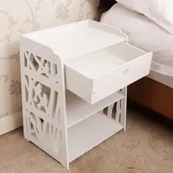Современный прикроватный столик Европейский минималистичный шкаф для хранения белый Собранный резной садовый прикроватный шкаф lo829359