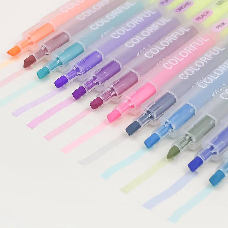 Одиночная упаковка яркие флуоресцентные цвета выдвижной хайлайтер Kawaii маркеры ручки граффити искусство маркеры милые канцелярские подарки